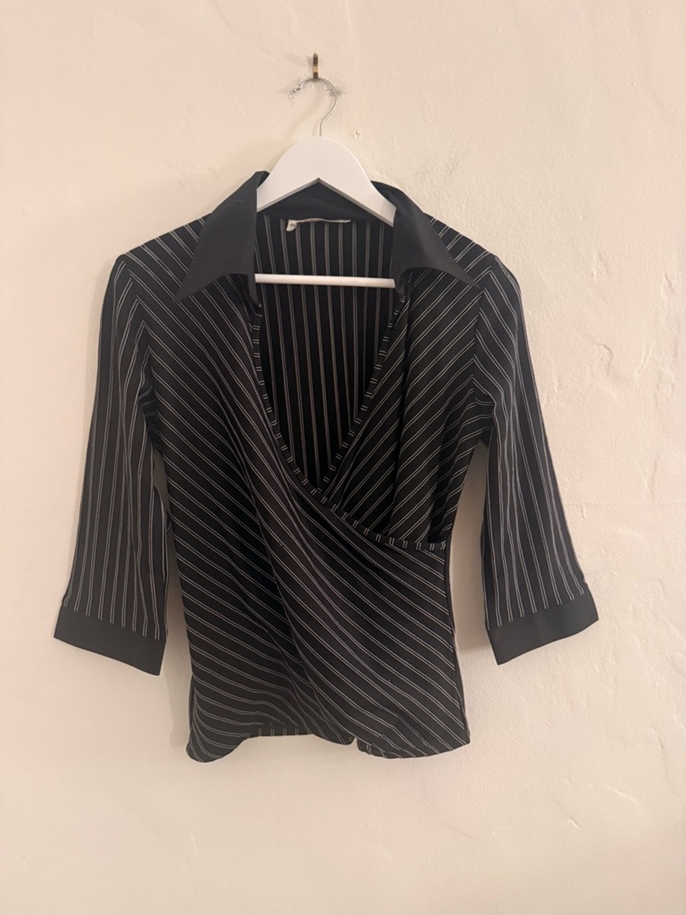 Rayure Paris Pinstripe Wrap Blouse